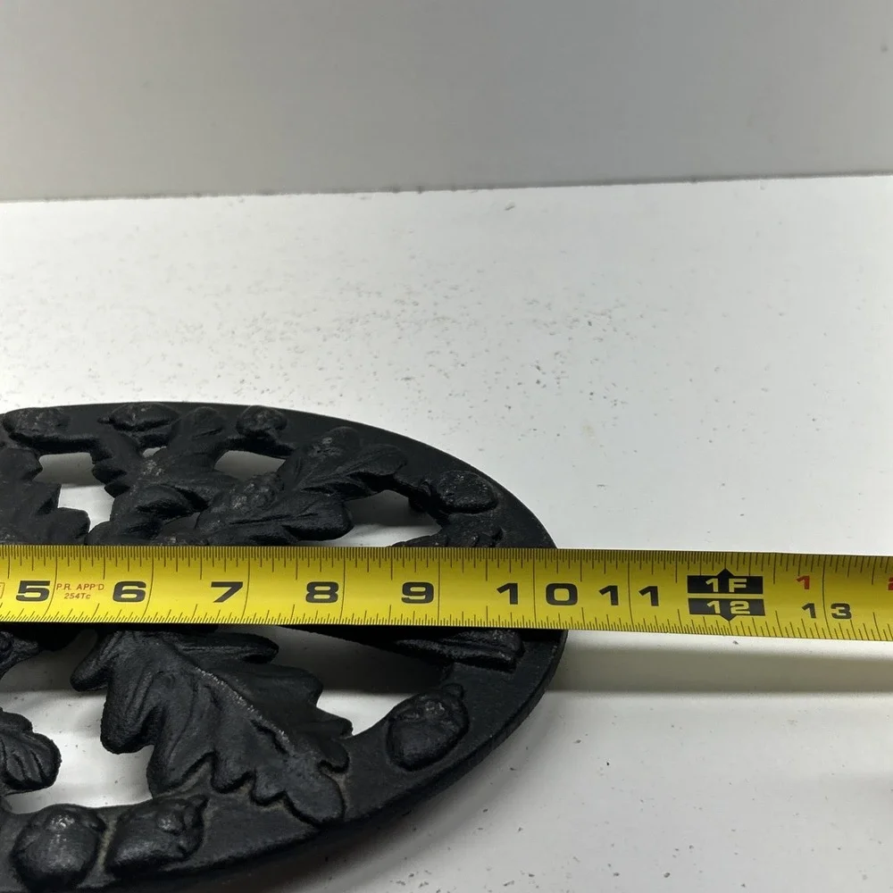 John Wright Cast Iron Acorn Oak Leaf Trivet 1996 Made in USA Vintage Decor